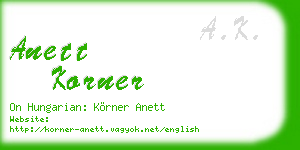 anett korner business card